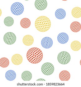 Color Golf Icon Isolated Seamless Pattern On White Background. Vector.