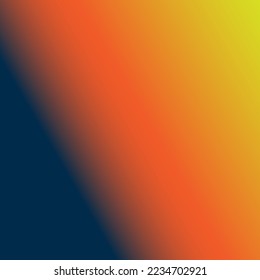 Color gradation between yellow, orange and blue