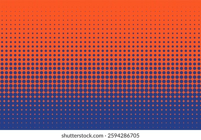 color gradation halftone background vector. Orange and blue