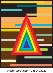 Color graded triangles with a soft line background, suitable for wallpaper design, book covers, t-shirt designs, and banners.