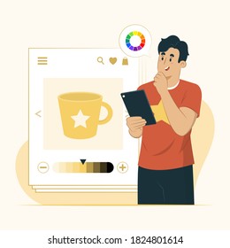 Color grades concept illustration for banner, poster, website, etc.