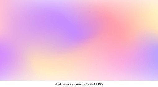 Farbverlauf abstrakter Hintergrund mit violetter, rosafarbener und gelber Abstufung. Weiche Pastellunschärfe, perfekt für moderne Vektorgrafiken und Illustrationen.