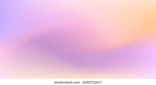 Color gradient abstract background with purple, pink, and yellow gradation. Soft pastel blur texture perfect for modern vector designs and illustrations.
