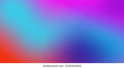 Fundo de gradiente de cor com gradação de grão laranja abstrato e textura de ruído rosa-azul. Ideal para designs modernos e criativos, cartazes, banners e fundos digitais com um efeito borrado.