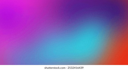 Fundo de gradiente de cor com gradação de grão laranja abstrato e textura de ruído rosa-azul. Ideal para designs modernos e criativos, cartazes, banners e fundos digitais com um efeito borrado.