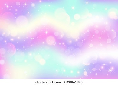 Color gradient background. Blurred pink abstract liquid mesh texture with sparkles and bokeh. Vector soft vibrant unicorn wavy backdrop