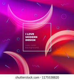 Color gradient background design. Abstract fluid gradient background with moon shapes. Cool background design for posters. Eps10 vector illustration.
