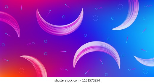 Color gradient background design. Abstract geometric background with moon shapes. Cool background design for posters. Eps10 vector illustration