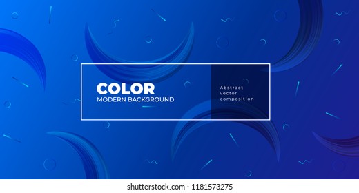 Color gradient background design. Abstract geometric background with moon shapes. Cool background design for posters. Eps10 vector illustration