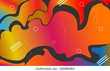 Color gradient background design. Abstract geometric background with moon shapes. 