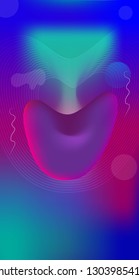 Color gradient background design. Abstract geometric background with moon shapes. 