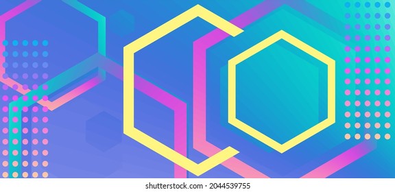 Diseño de fondo de degradado de color. Resumen del fondo geométrico con hexágonos. Diseño de fondo frío para afiches 