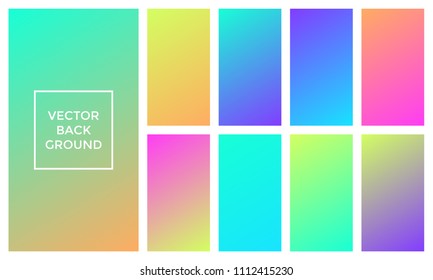 Color gradient background vector set of soft multicolor pattern wallpapers