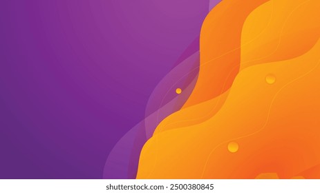 Fondo de gradiente de color, patrón de línea de onda, Diseño gráfico geométrico de moda abstracto de Vector. Ondas mínimas simples y líneas de color amarillo naranja y púrpura gradiente patrón de fondo