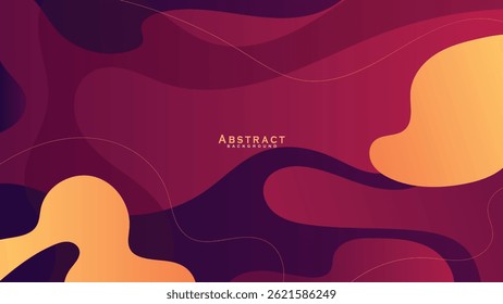 Color gradient background, wave line pattern, vector abstract trendy geometric graphic design. Simple minimal waves and lines yellow orange and purple color gradient pattern background