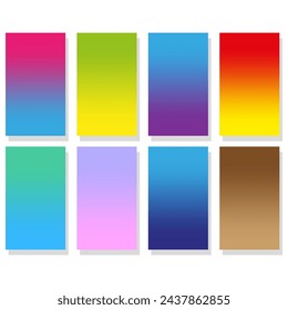 Color gradient backgrounds. Vibrant spectrum collection. Smooth color transitions. Vector illustration. EPS 10.