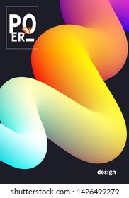 Color gradient blend fluid wave, summer musical poster, vibrant template for night club flyer, party design element. Vector trendy banner