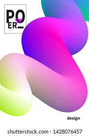 Color gradient blend fluid wave, summer musical poster, vibrant template for night club flyer, party design element. Vector trendy banner