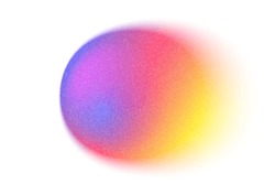Color Gradient Circle Background, Grain Noise Texture Color Gradation, Vector Holographic Watercolor Blur Background. Color Gradient Blend Mesh Of Abstract Neon Iridescent Colors Gradation