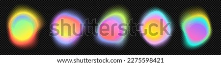 Color gradient circle backgrounds, abstract neon light shape with color gradation on vector black. Color blend mesh of holographic dynamic gradient flow or chromatic radiant transition