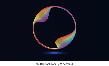 Color gradient with circle shape on black background
