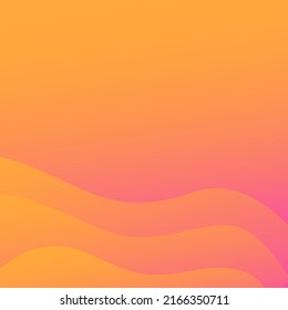 color gradient fluid wawes background template. abstract gradient square template for social media posting, promo business banners and posters. orange color overflowing gradient.