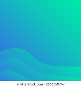color gradient fluid wawes background template. abstract gradient square template for social media posting, promo business banners and posters. green and blue colors overflowing gradient.