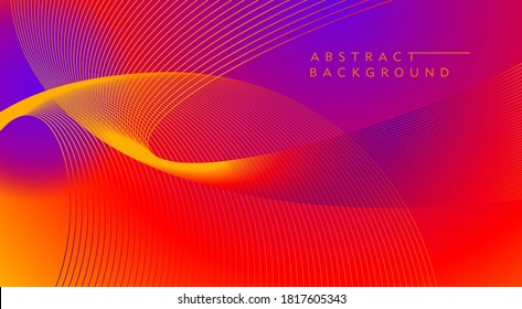 Color gradient, futuristic background. Element of modern design wallpaper, background, packaging. Bright color lines, abstract shapes, dots. Background in minimalist style.
