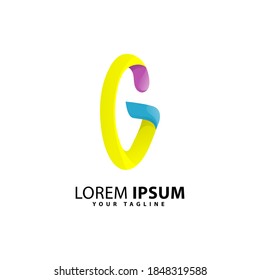 color gradient G letter logo design