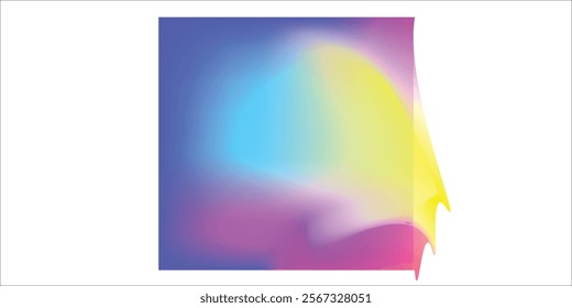Color gradient grid background, grain noise texture color gradation, vector holographic watercolor blurred background. Color gradient mixed mesh of abstract neon colorful gradations