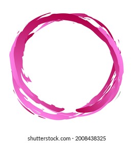 Color gradient grungy, grunge circle contour. Abstract textured oval, ellipse. Paint splatter, watercolor effect illustration