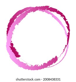 Color gradient grungy, grunge circle contour. Abstract textured oval, ellipse. Paint splatter, watercolor effect illustration