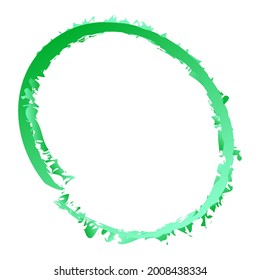 Color gradient grungy, grunge circle contour. Abstract textured oval, ellipse. Paint splatter, watercolor effect illustration
