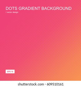 Color gradient halftone background. Dot textured pattern backdrop. Template for prints, covers, flyers, posters, placards and banner designs. Vector illustration. 