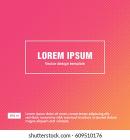 Color gradient halftone background. Dot textured pattern backdrop. Template for prints, covers, flyers, posters, placards and banner designs. Vector illustration. 