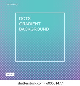 Color gradient halftone background. Dots textured pattern backdrop. Template for prints, covers, flyers, posters, placards and banner designs. Vector illustration. 
