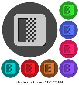 Color gradient icons with shadows on color round backgrounds for material design