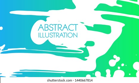 Color gradient ink brush stroke on white background. Japanese style. Vector illustration of grunge stains