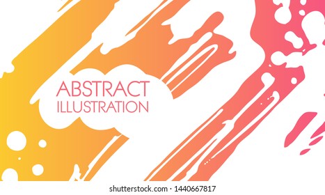 Color gradient ink brush stroke on white background. Japanese style. Vector illustration of grunge stains