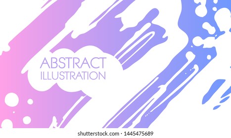 Color gradient ink brush stroke on white background. Japanese style. Vector illustration of grunge stains
