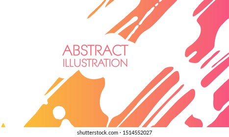 Color gradient ink brush stroke on white background. Japanese style. Vector illustration of grunge stains