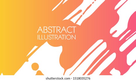 Color gradient ink brush stroke on white background. Japanese style. Vector illustration of grunge stains