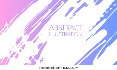 Color gradient ink brush stroke on white background. Japanese style. Vector illustration of grunge stains