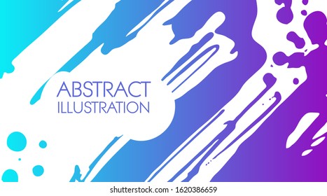 Color gradient ink brush stroke on white background. Japanese style. Vector illustration of grunge stains