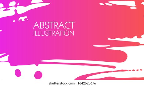 Color gradient ink brush stroke on white background. Japanese style. Vector illustration of grunge stains
