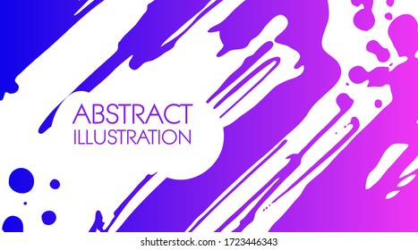 Color gradient ink brush stroke on white background. Japanese style. Vector illustration of grunge stains