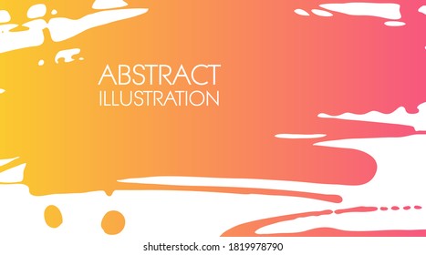 Color gradient ink brush stroke on white background. Japanese style. Vector illustration of grunge stains