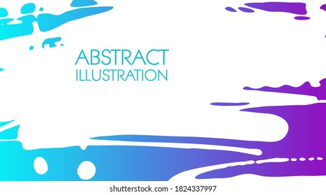 Color gradient ink brush stroke on white background. Japanese style. Vector illustration of grunge stains