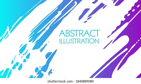 Color gradient ink brush stroke on white background. Japanese style. Vector illustration of grunge stains