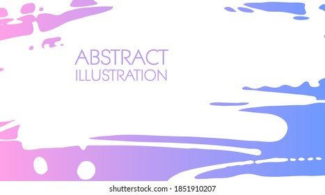 Color gradient ink brush stroke on white background. Japanese style. Vector illustration of grunge stains